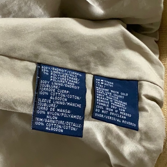 NWOT Tommy Hilfiger Men’s Linen Bomber Jacket. Caramel color. Size Large - Picture 6 of 16